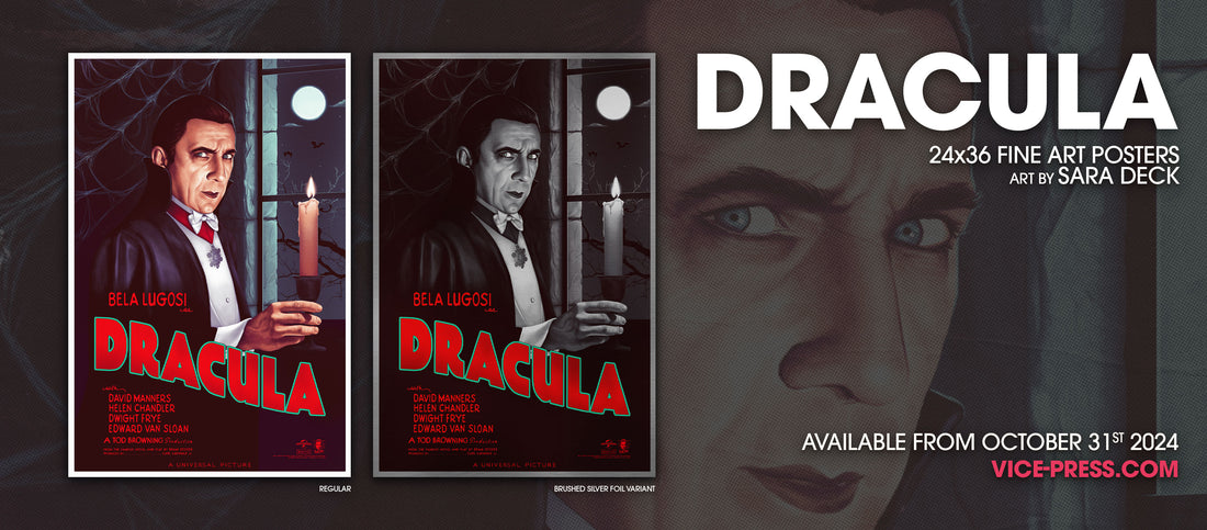 Universal Monsters Dracula movie poster by Sara Deck