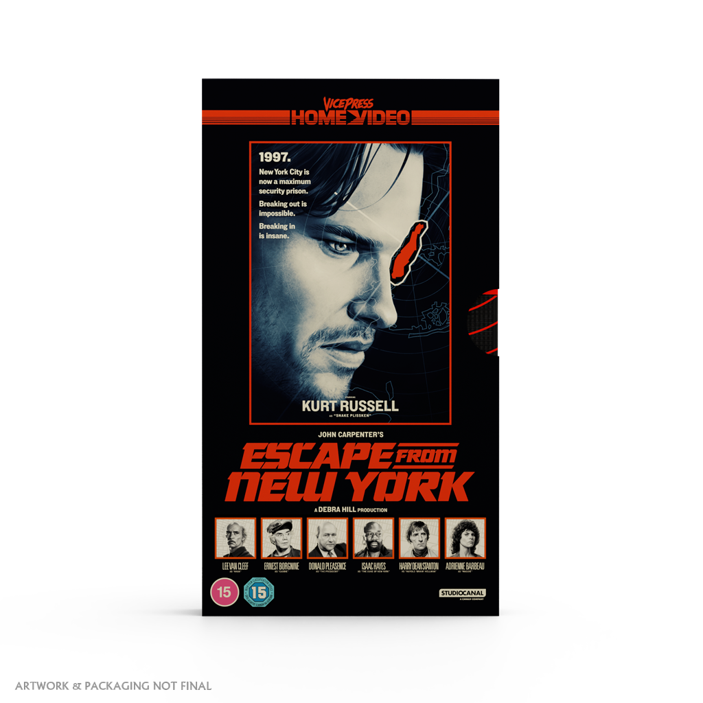 John Carpenter's Escape from New York Vice Press Home Video VHS case front