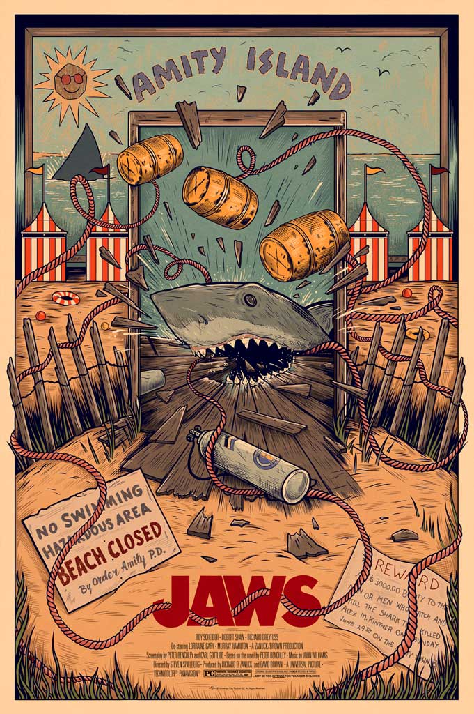 jaws poster by sam Dunn