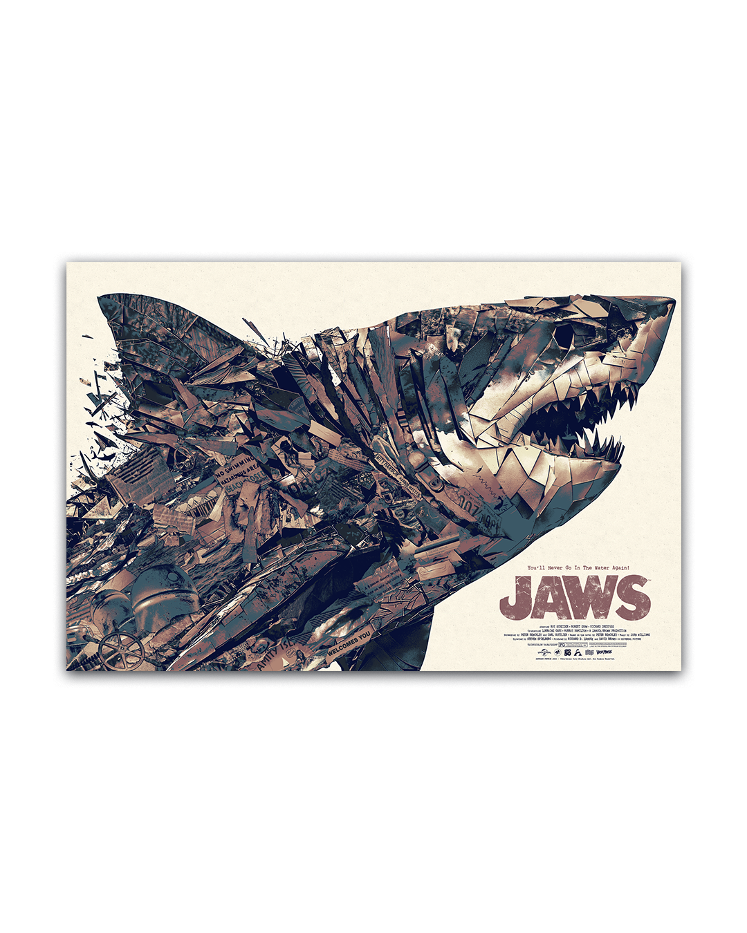 Jaws screen print movie poster by Anthony petrie