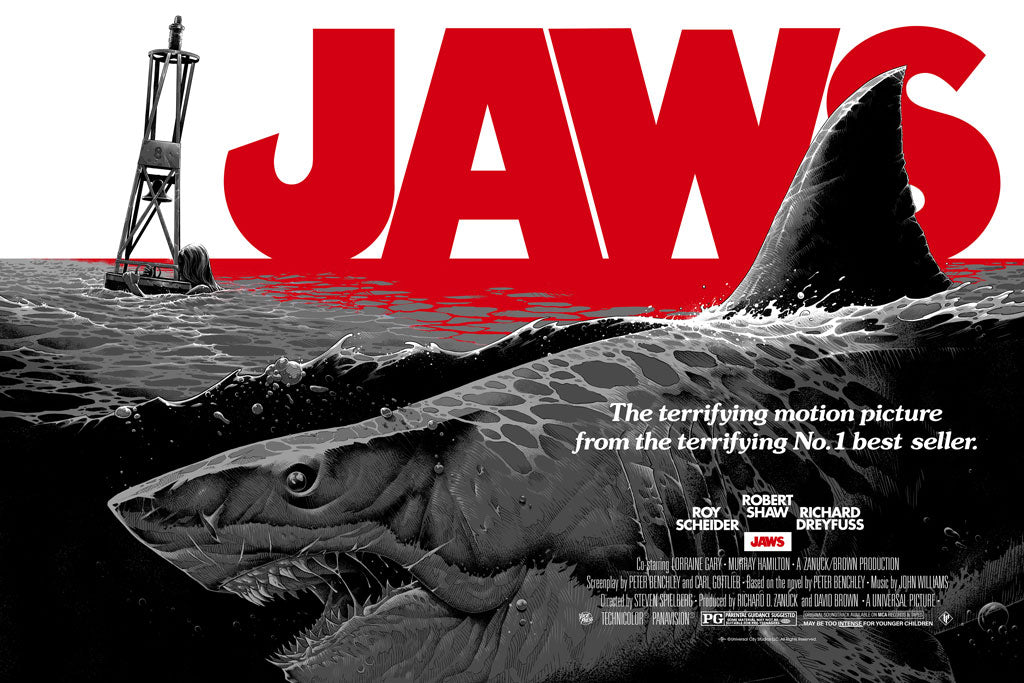 Jaws variant movie poster by Luke Preece