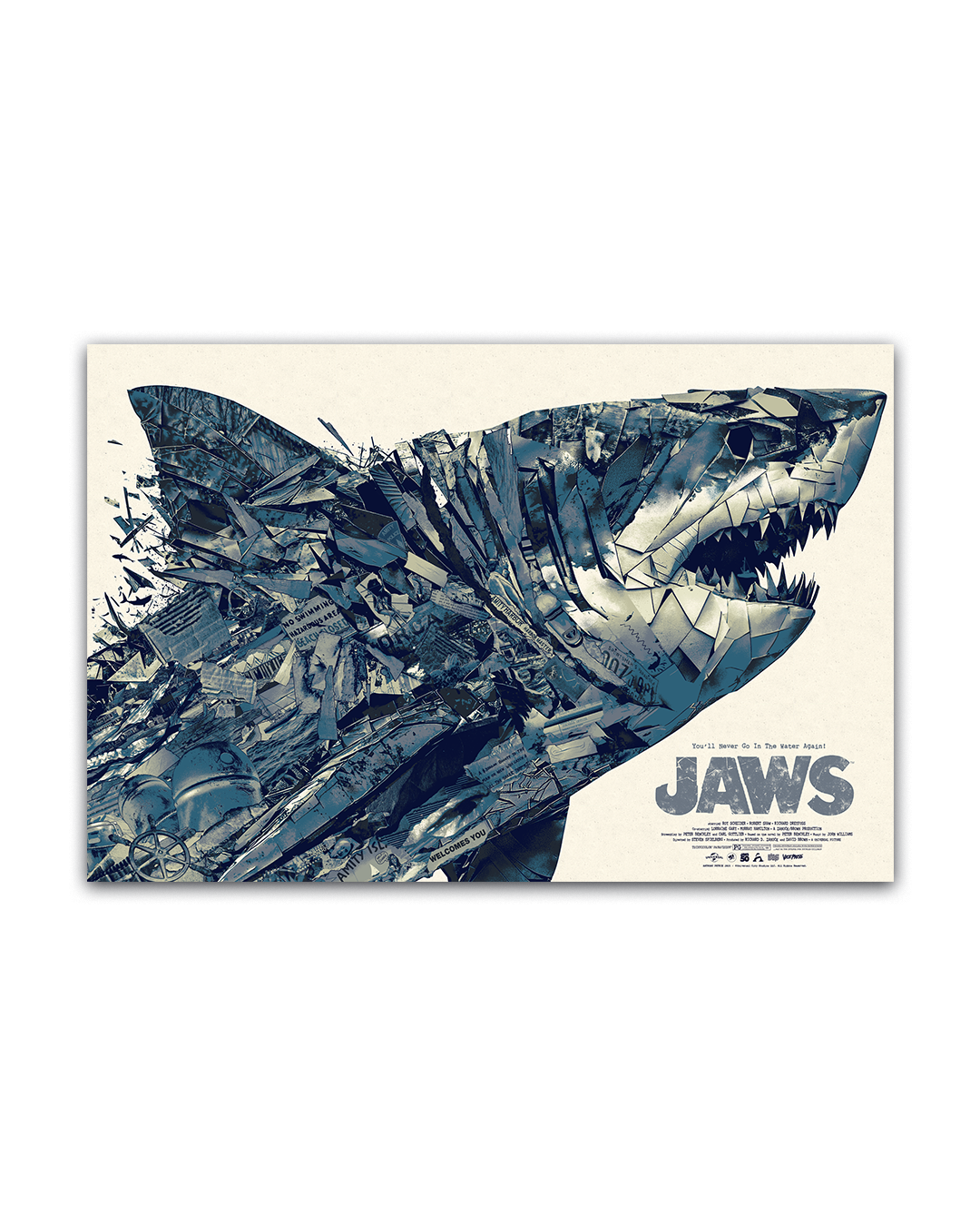 Jaws variant screen print movie poster by Anthony petrie
