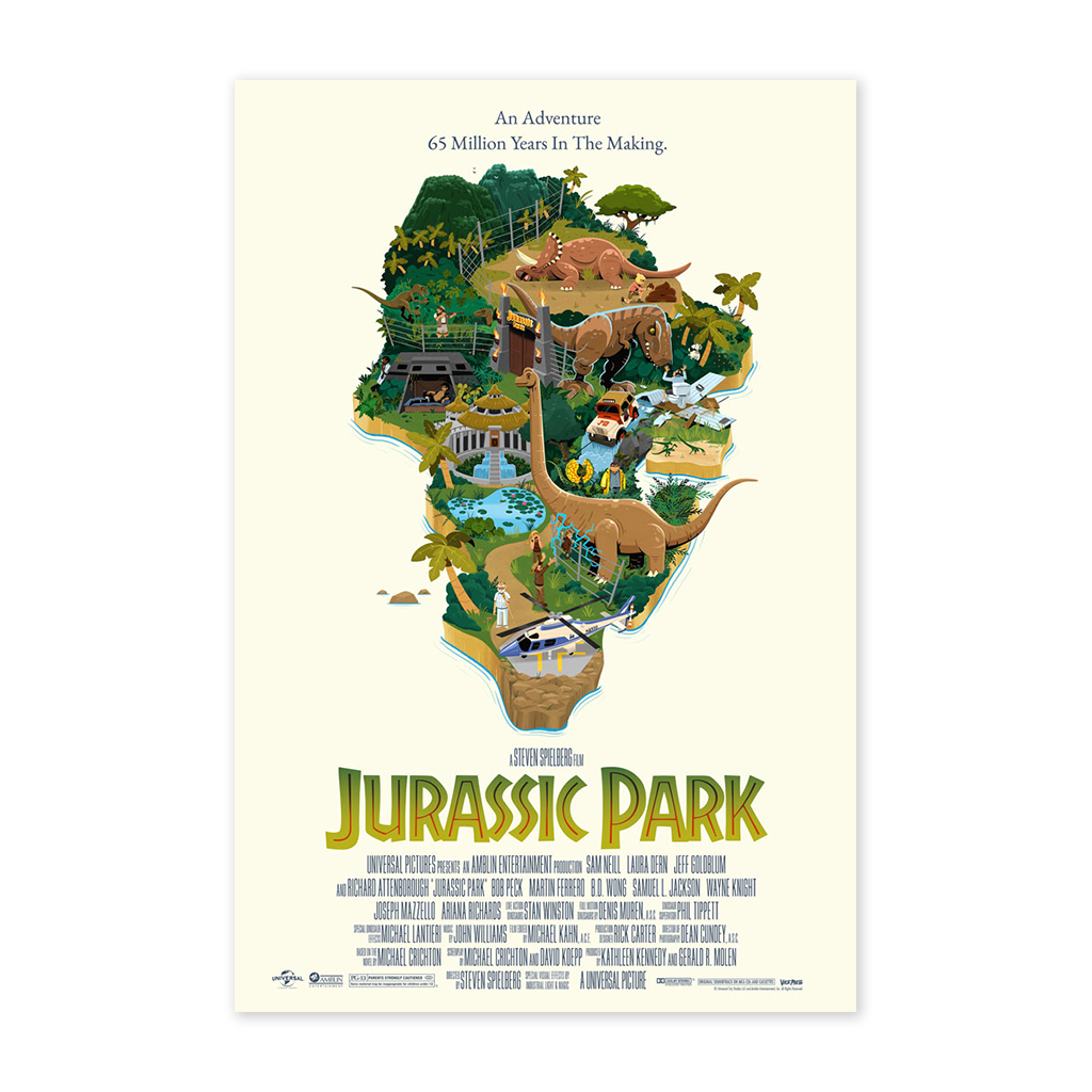 Jurassic Park official movie poster by George Bletsis