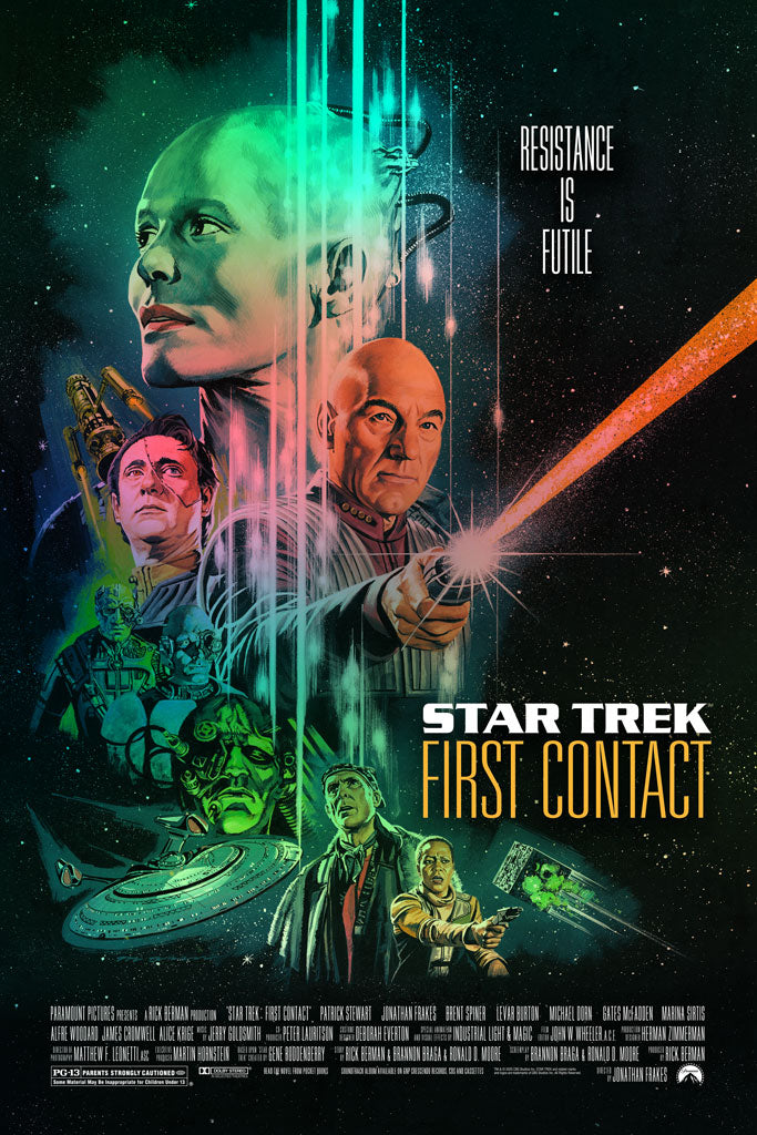 Star Trek First contact foil variant poster by Paul Mann
