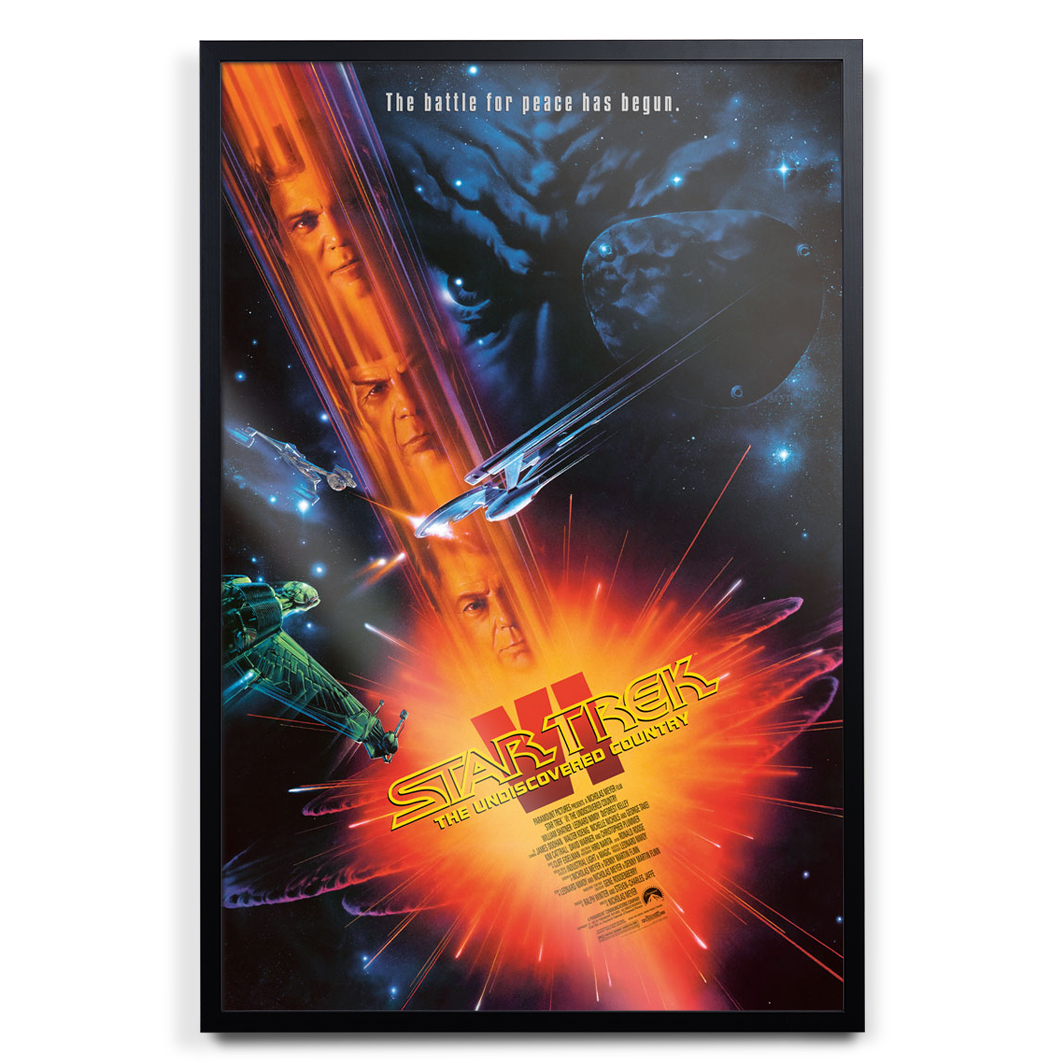 Star Trek VI The Undiscovered Country Poster By John Alvin in black frame