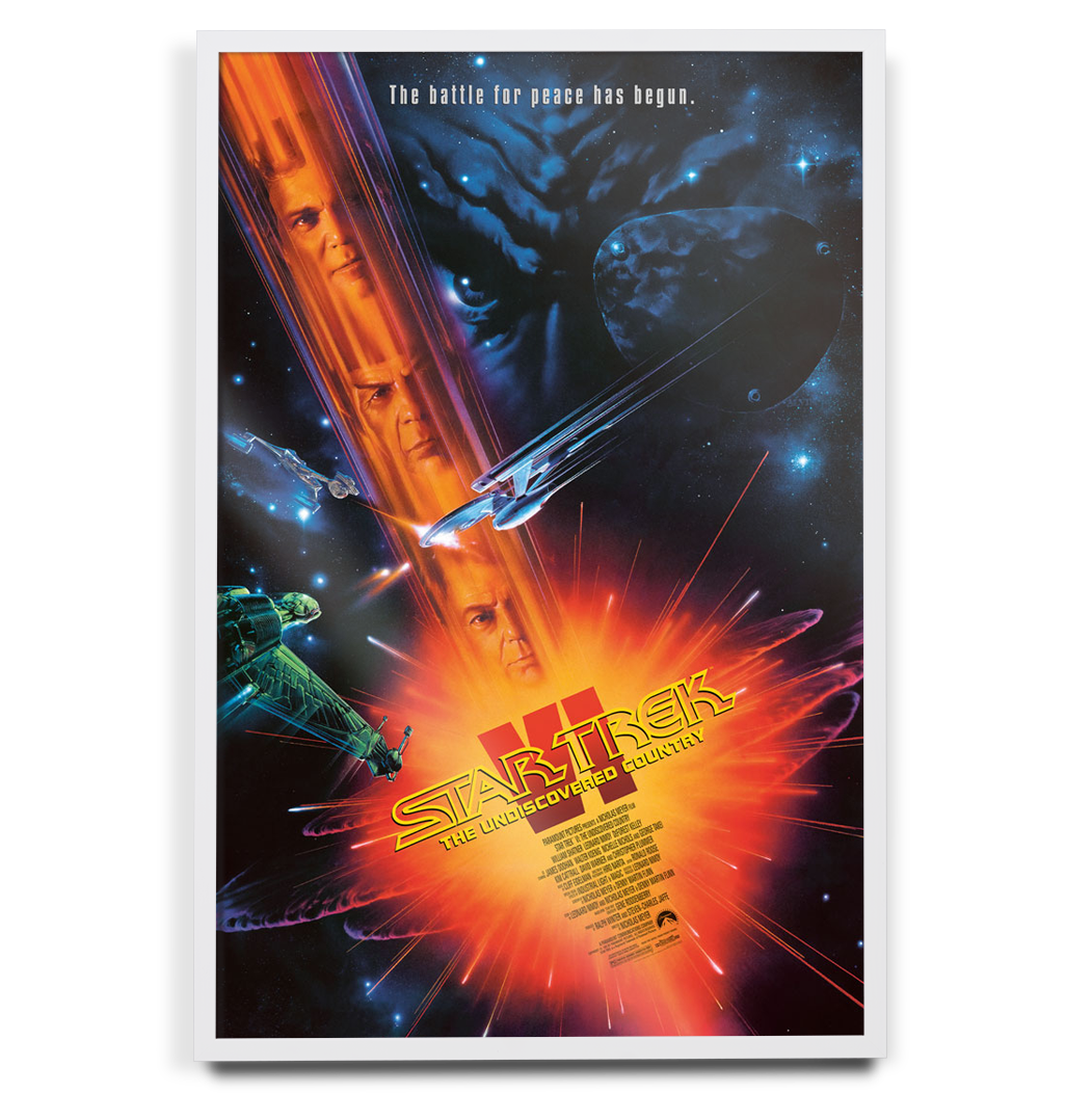 Star Trek VI The Undiscovered Country Poster By John Alvin in white frame