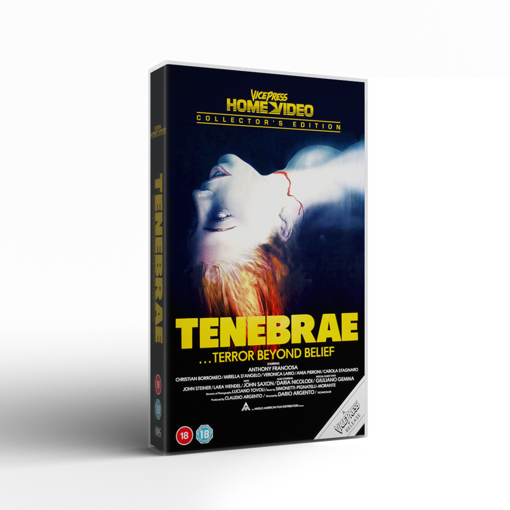 Dario Argento Tenebrae VHS Vice Press Home Video original cover