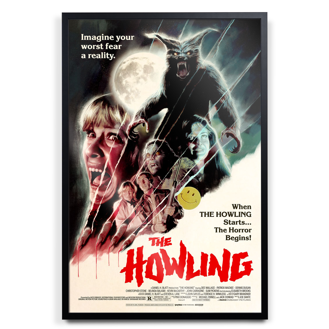 The Howling movie poster John Pearson in black frame