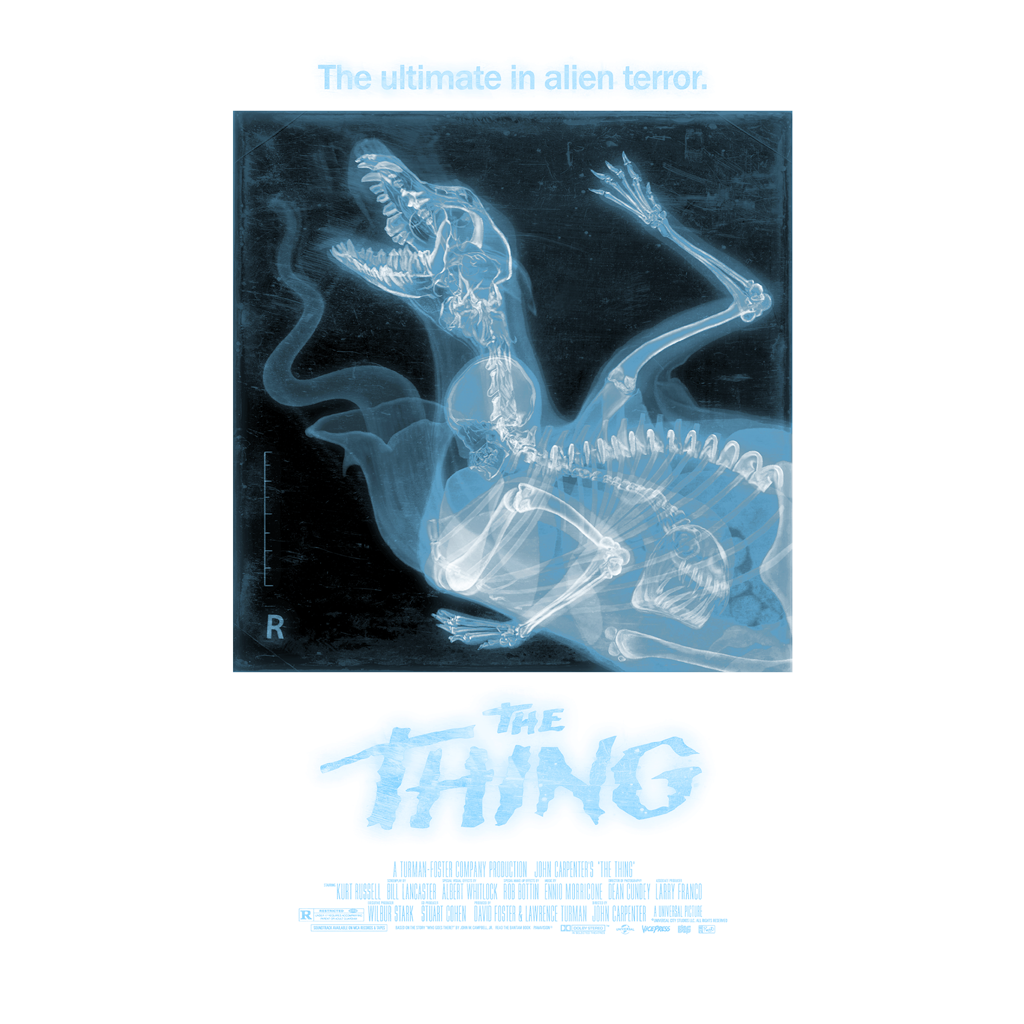 The Thing x-ray acetate variant movie poster by Jason Raish and Bottleneck Gallery