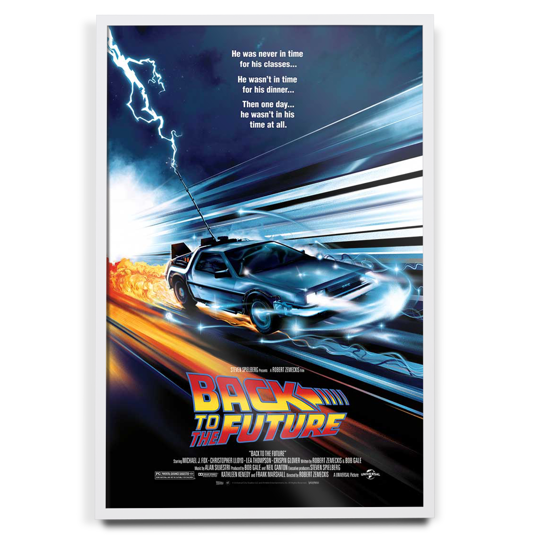 Back to the future poster by Ryan Shumate in white frame