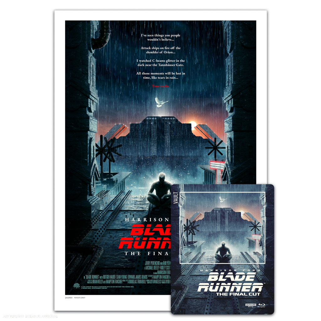 Blade Runner film vault steelbook and poster by Matt Ferguson and florey