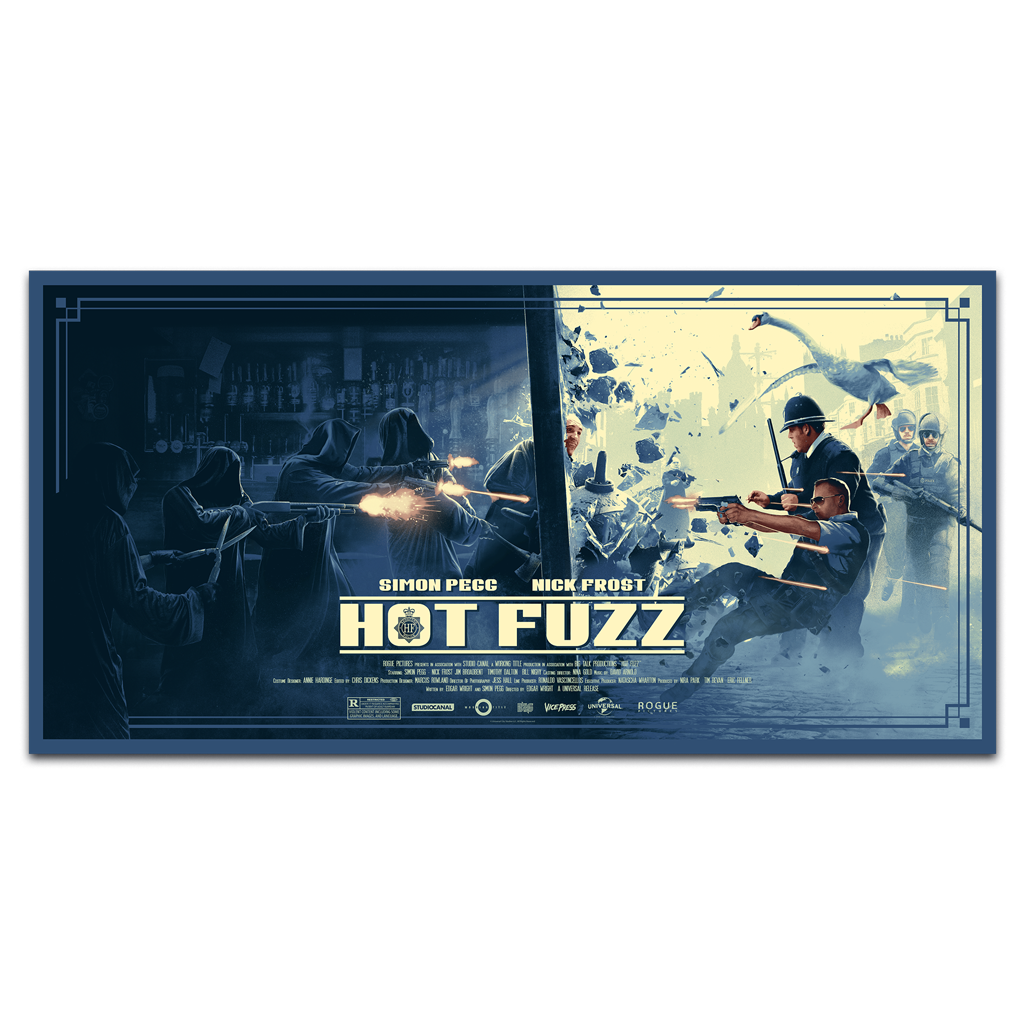 Hot Fuzz movie poster by Juan Ramos