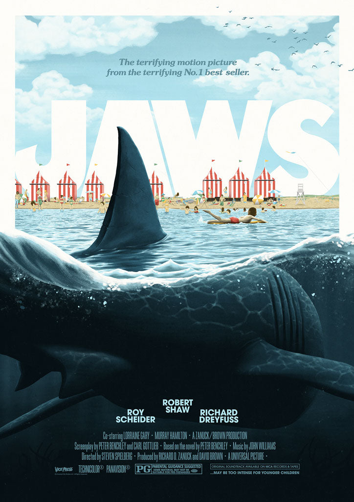 jaws editions movie poster by Florey
