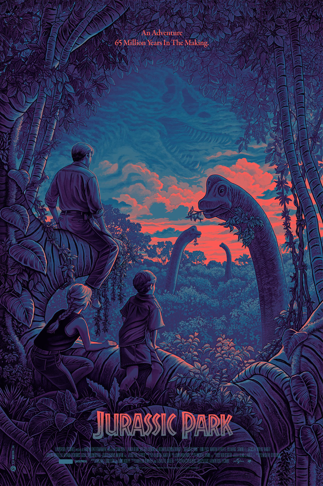 Jurassic Park official licensed variant movie poster by CA Martin