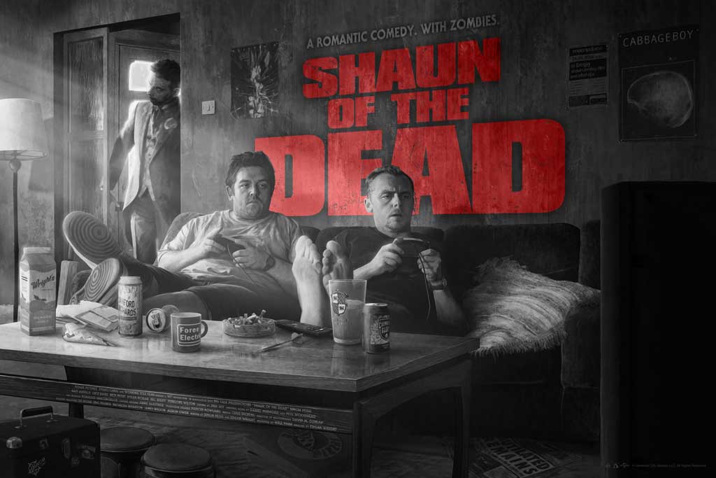 Shaun Of The Dead variant movie poster by Kevin Wilson