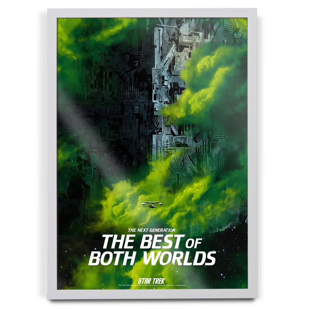 Star Trek The Next Generation The Best Of Both Worlds Poster by Royalston in white frame