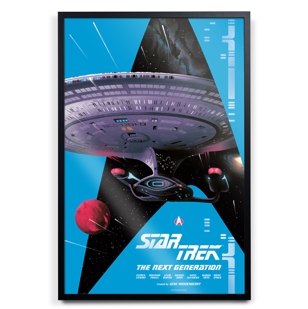 Star Trek The Next Generation Poster by Lyndon Willoughby in black frame