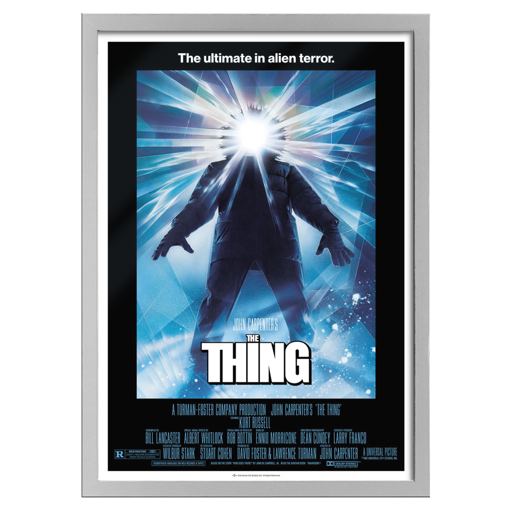 The Thing original movie poster by Drew Struzan In white frame