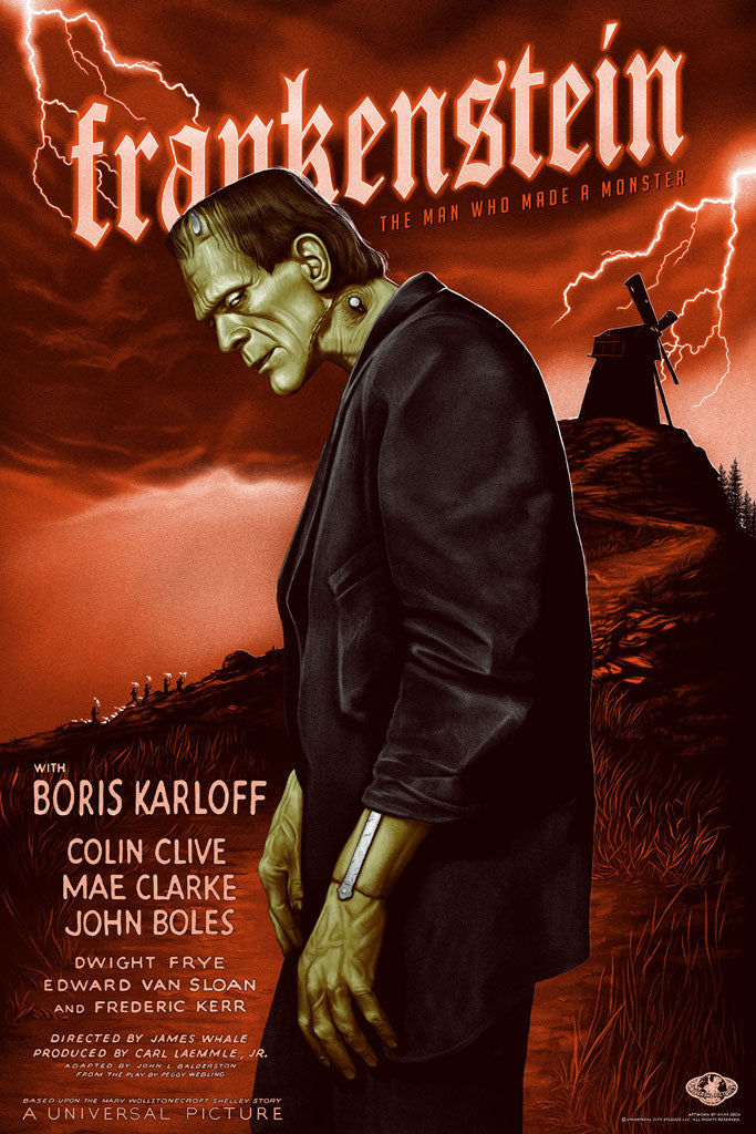 Frankenstein Universal Monsters Movie Poster by Sara Deck