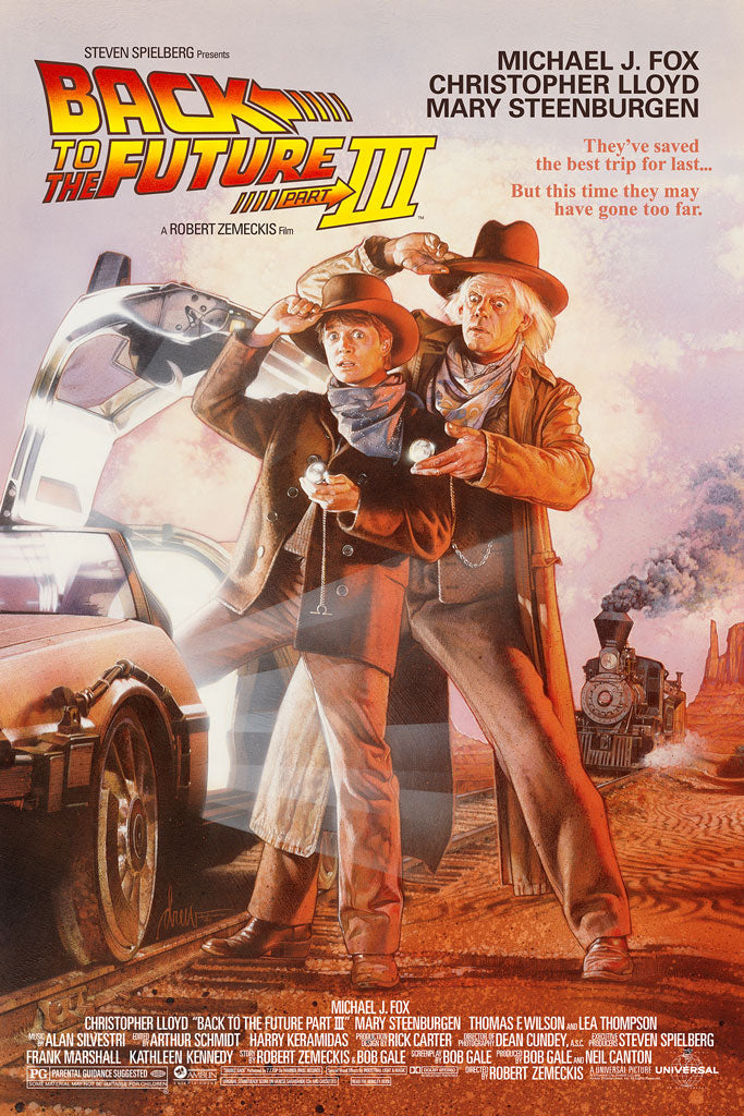 back to the future part 3 variant drew struzan film poster screen print