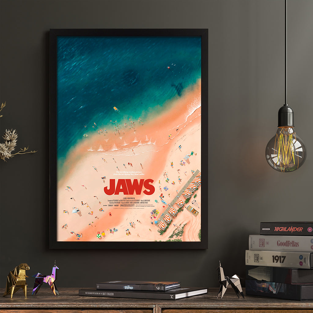 A2 Movie Poster Frames with Jaws by Andrew Swainson