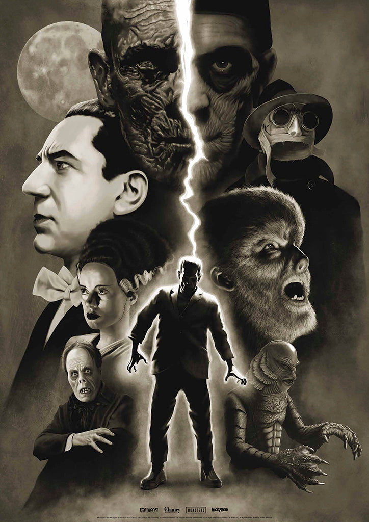 Universal monsters art print Andrew Swainson