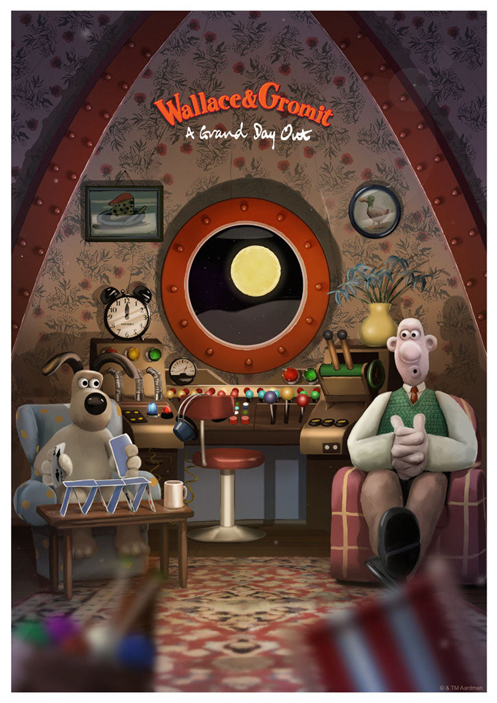 wallace and gromit a grand day out print by andy fairhurst