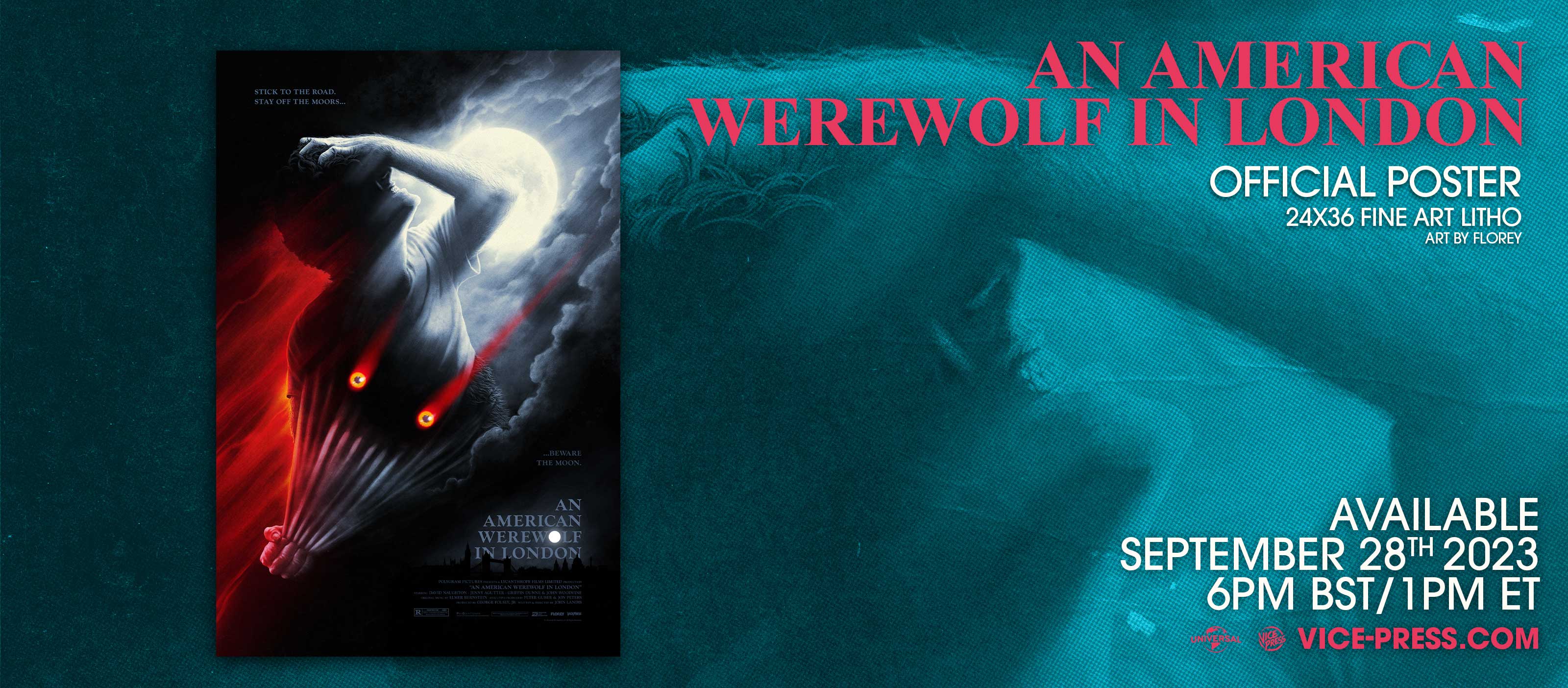 An American Werewolf In London Poster By Florey Vice Press