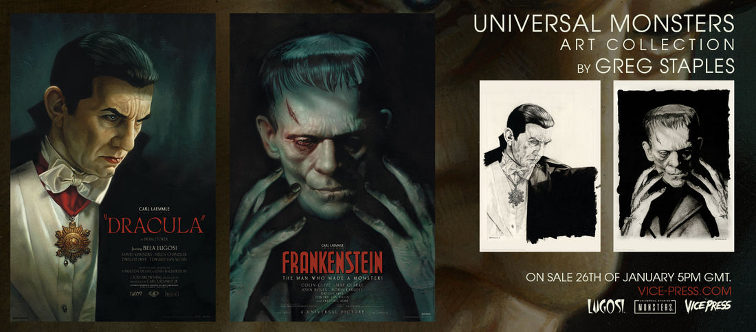 Greg Staples Dracula Frankenstein Vice Press Universal Monsters Movie Poster