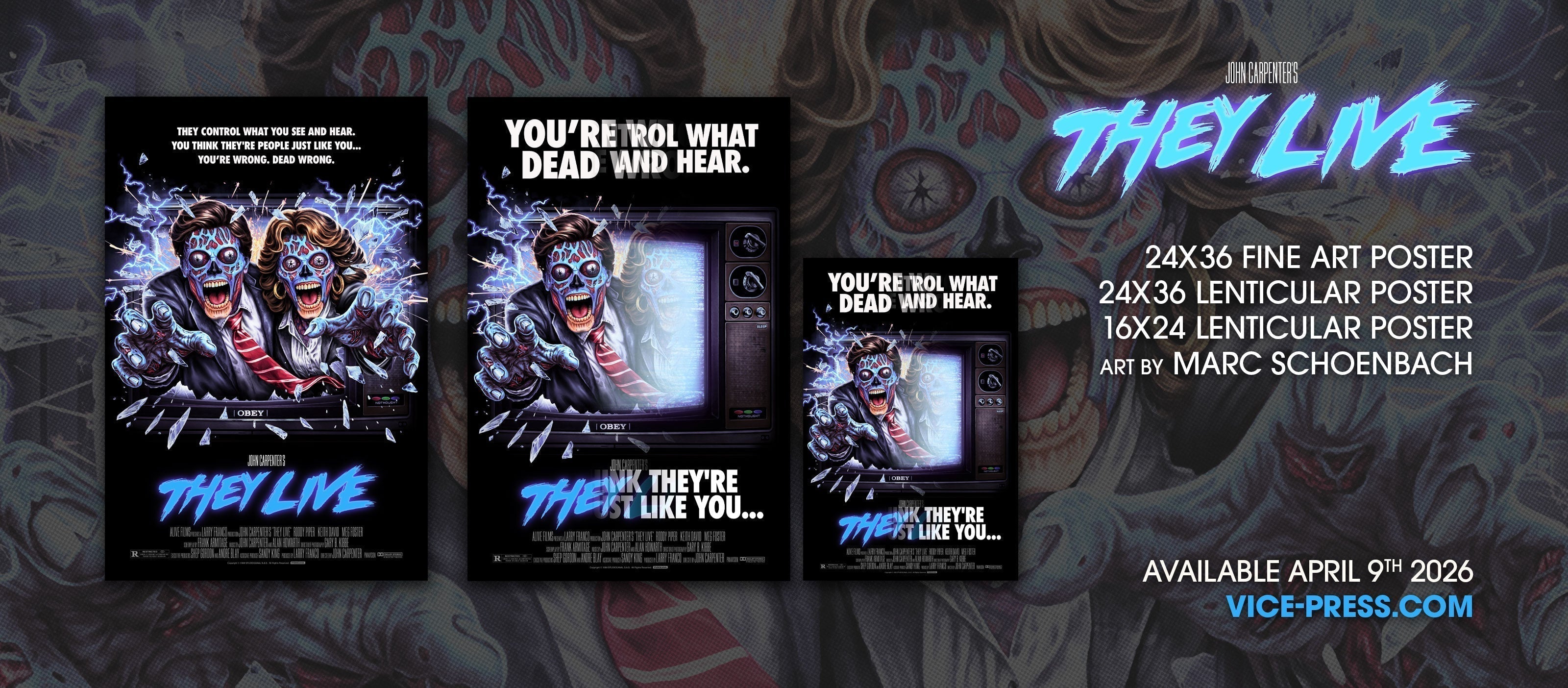 They Live Movie Lenticular & Poster By Marc Schoenbach | Vice Press