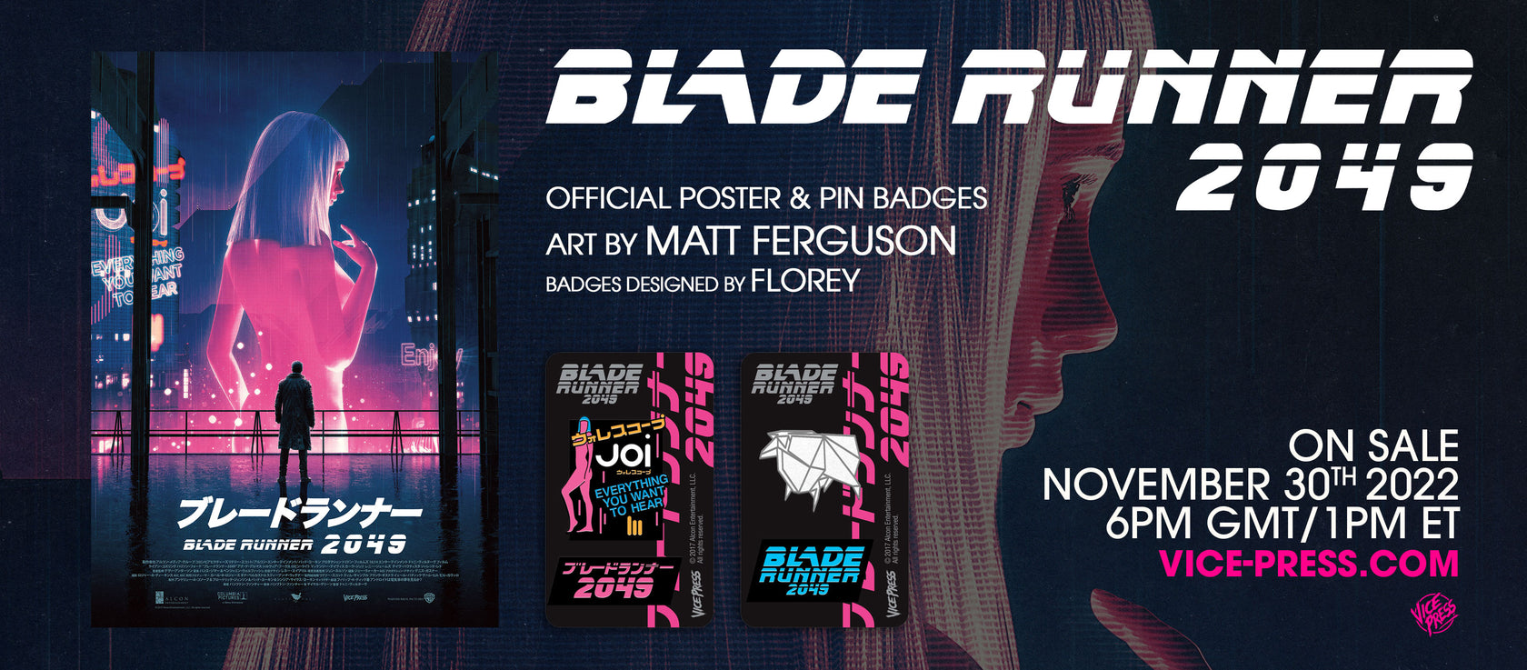 Blade Runner 2049 Editions Poster And Pins Vice Press 