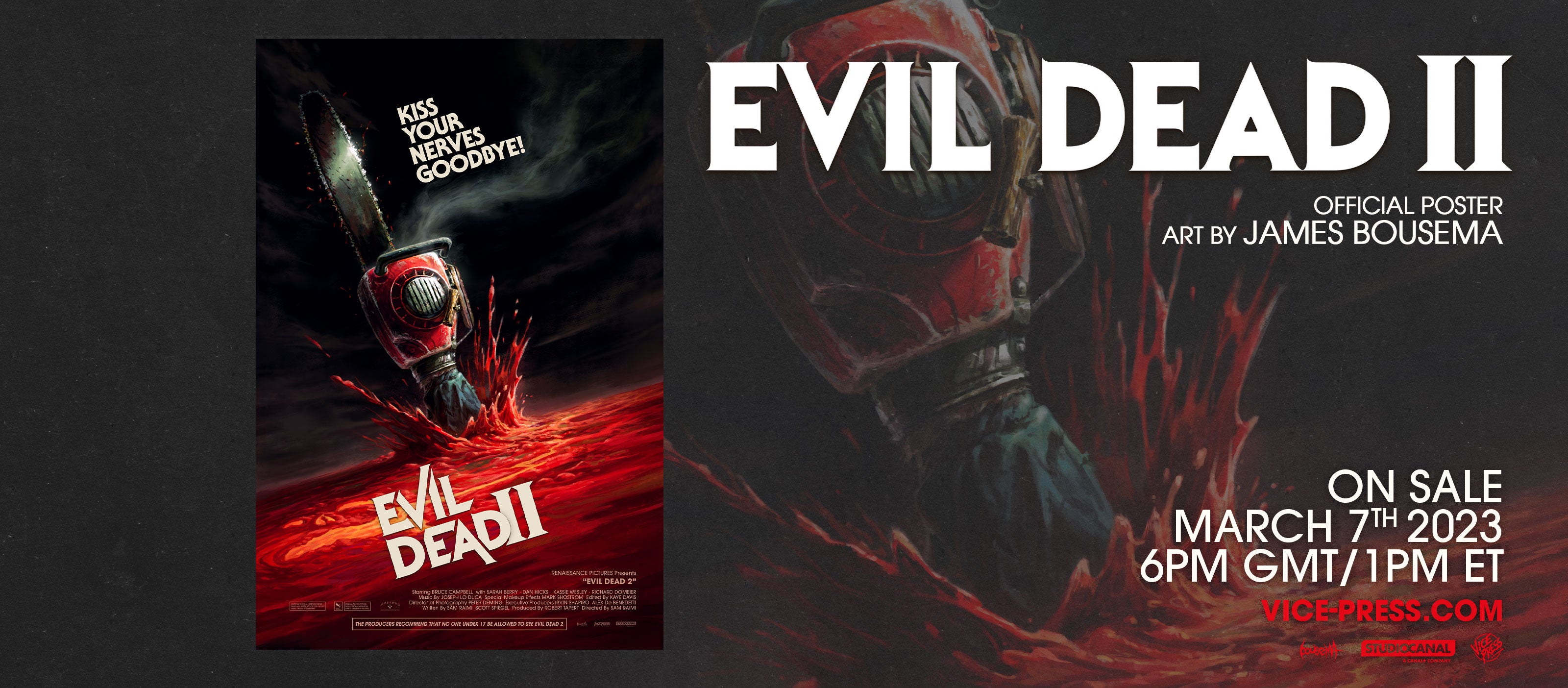 Evil Dead II Movie Poster By James Bousema Vice Press evil-dead-ii-movie-poster-by-james-bousema-vice-press