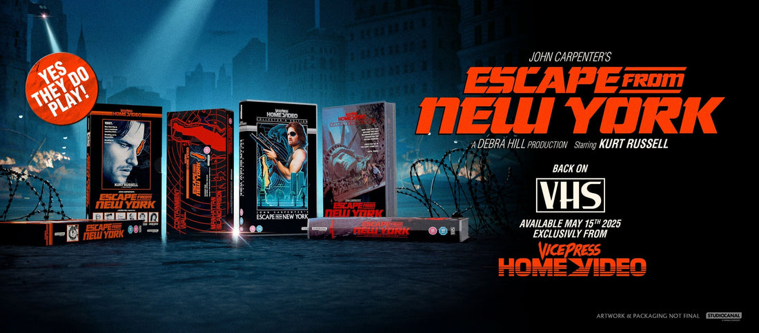 Vice Press Home Video Presents - Escape From New York On VHS & Posters