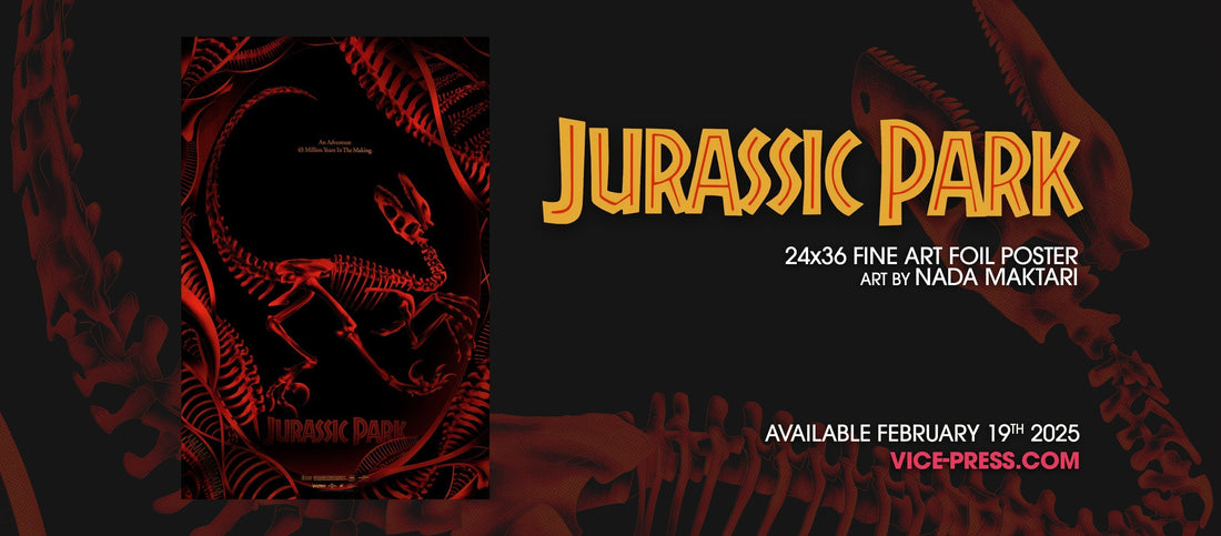 Jurassic Park Foil Poster By Nada Maktari