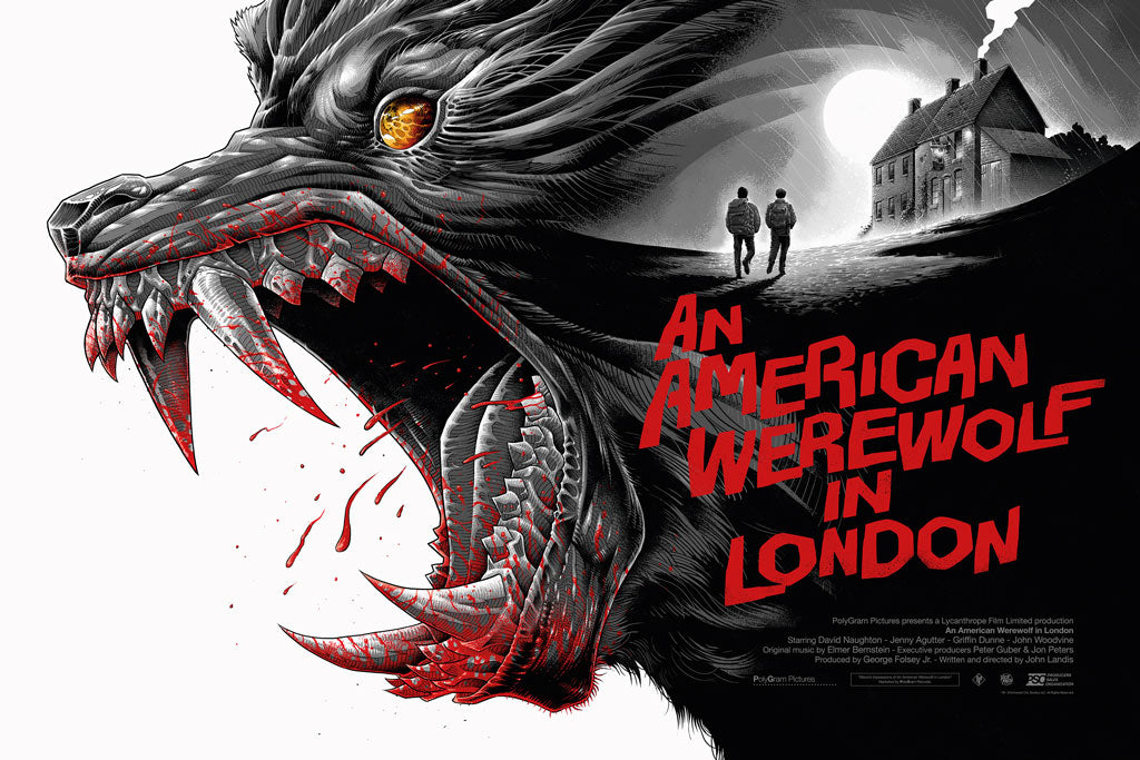An American Werewolf In London Variant movie poster by Luke Preece