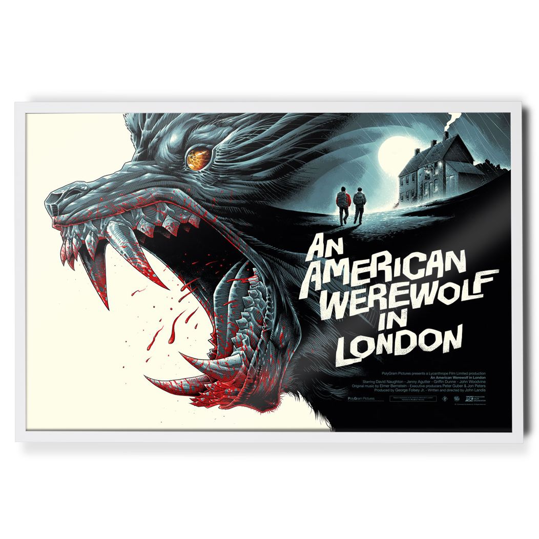 An American Werewolf In London Poster By Luke Preece in white frame