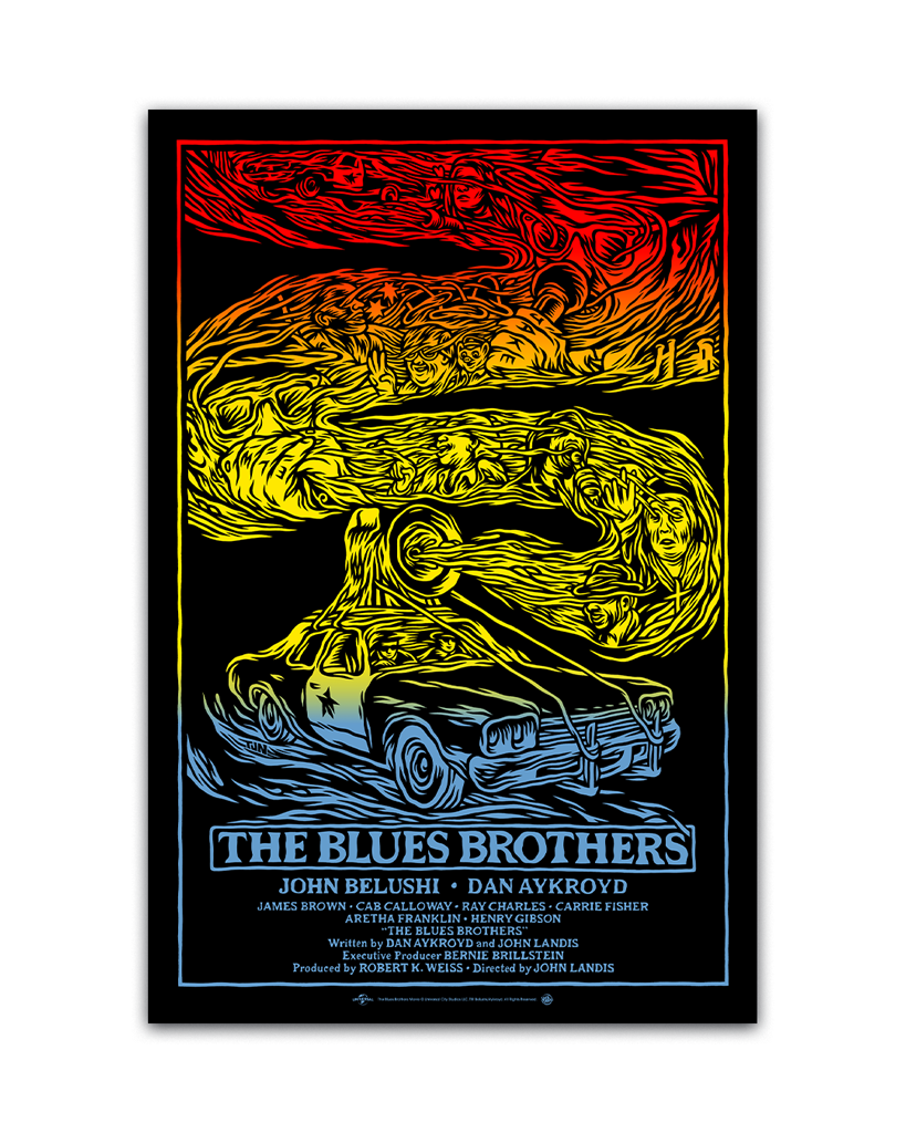Blues brothers movie poster screen print tom newell