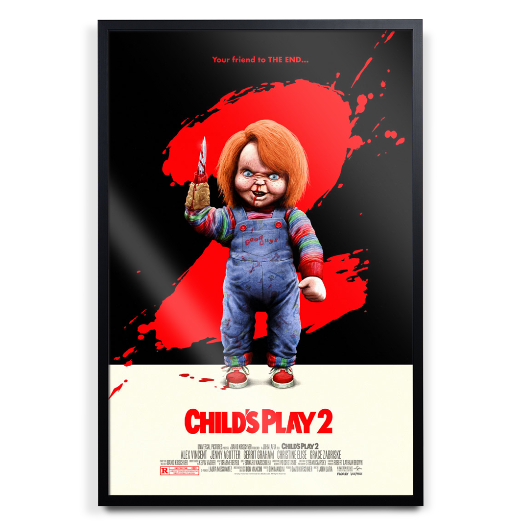 Child's Play 2 Movie Poster by Florey in black frame