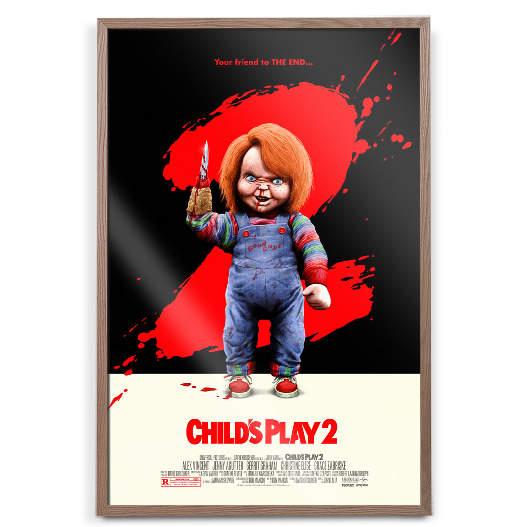 Child's Play 2 Movie Poster by Florey in natural frame