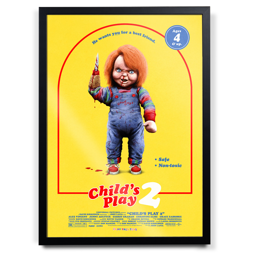 Child's Play 2 Editions poster by Florey in black frame