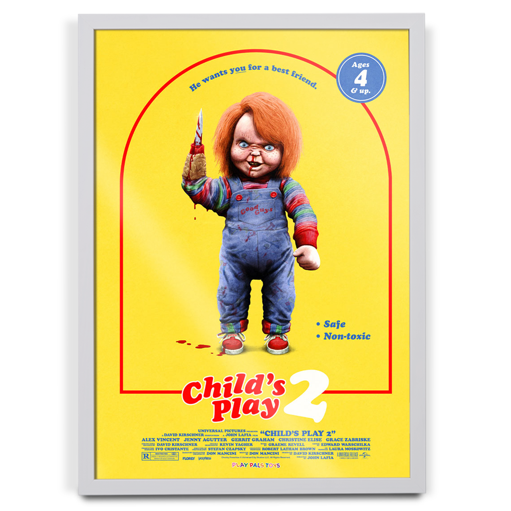 Child's Play 2 Editions poster by Florey in white frame