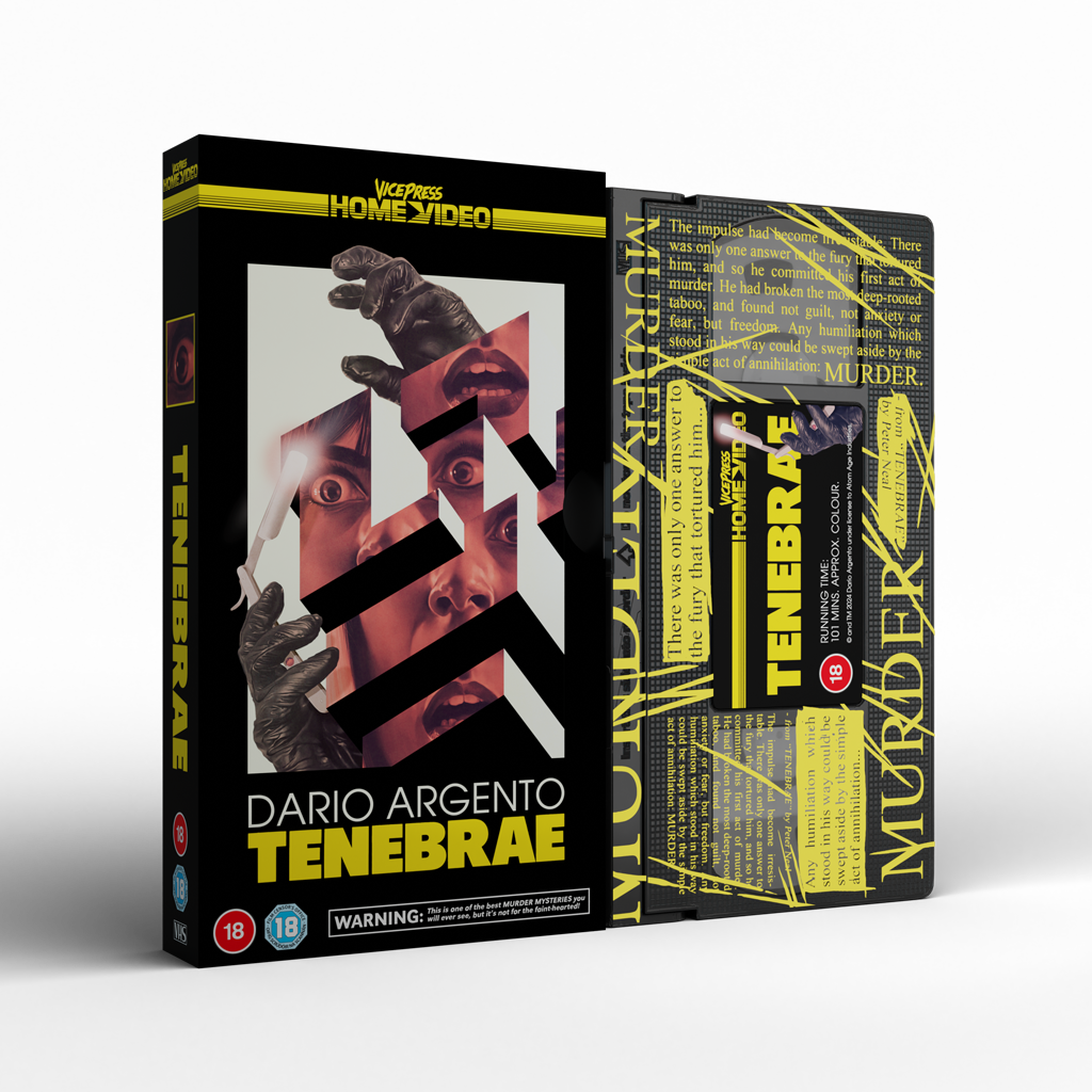 Dario Argento Tenebrae VHS Tape Vice Press Home Video