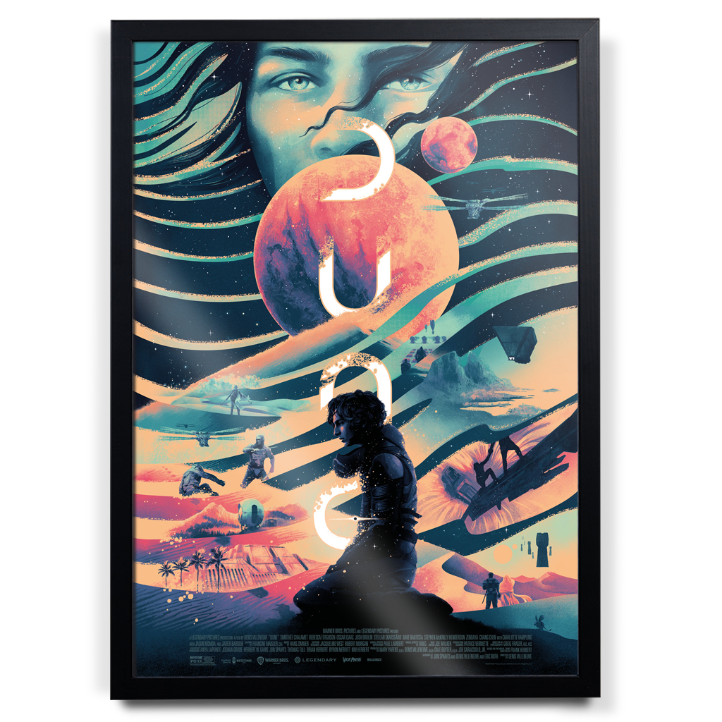 Dune Editions poster by Bella Grace in black frame