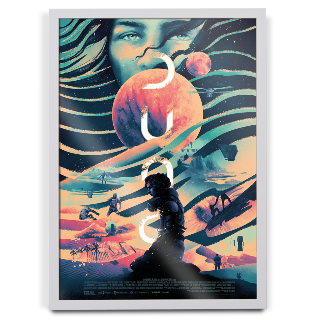 Dune Editions poster by Bella Grace in white frame
