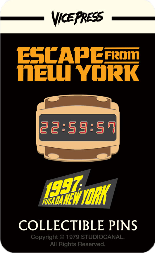 Escape From New York Countdown Watch Italian Logo Enamel Pin Badge Florey