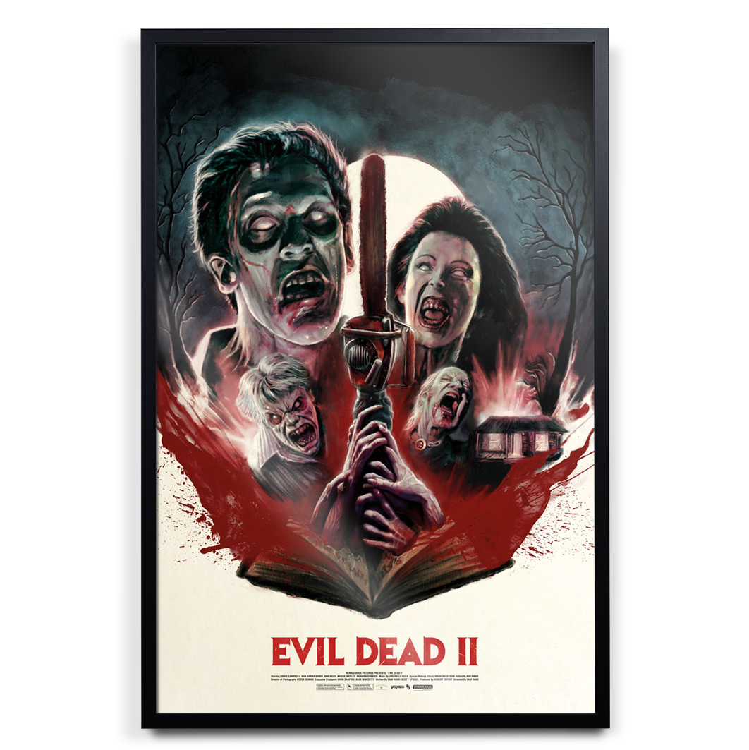 The Evil Dead II Poster By John J Pearson in black frame