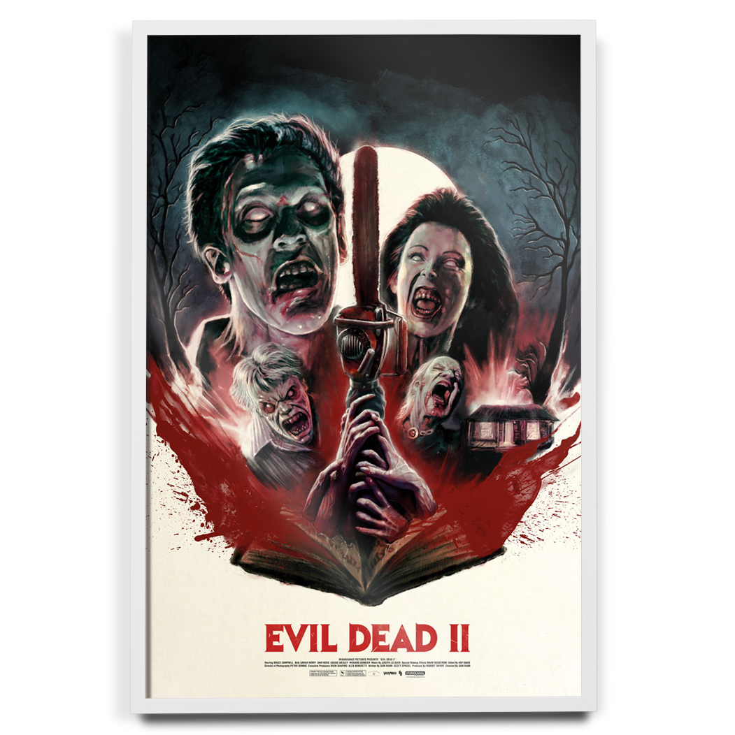 The Evil Dead II Poster By John J Pearson in white frame