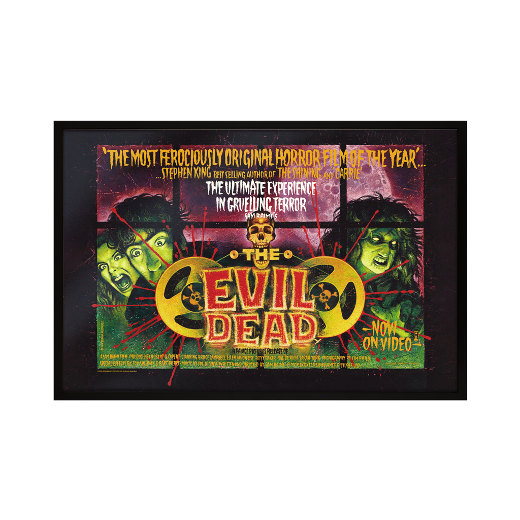 The evil dead poster by Graham Humphreys in black frame