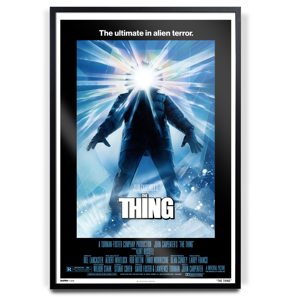 The Thing Original Theatrical One Sheet Poster By Drew Struzan in black frame