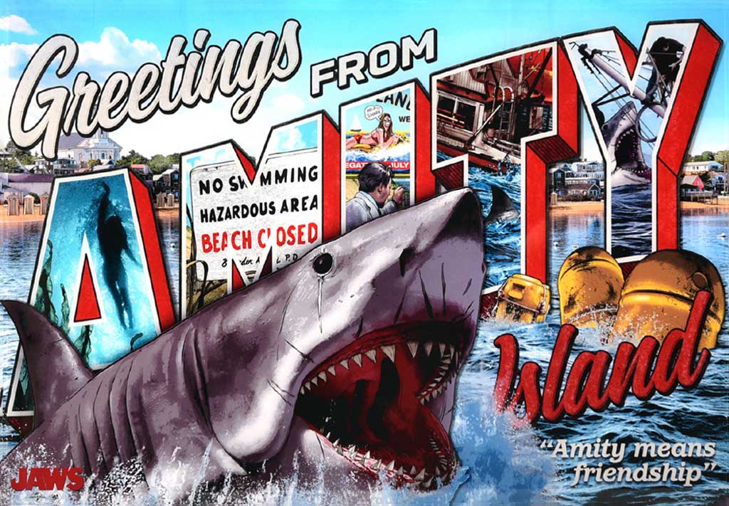 Jaw Greetings From Amity Island Multi Layer Acrylic Panel